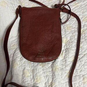 We The Free Burgundy Leather Crossbody Bag